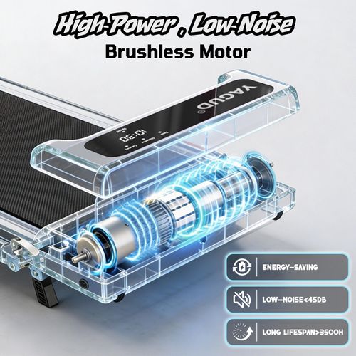 Yagud Walking Pad with Wheels,Remote Control, LED Display, Portable Under Desk Treadmill for Small Spaces, Home Office Exercise Equipment Fitness Workout Calories