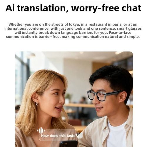 Smart Ai glasses Touch Button Control TR,PC Frame for Call Song Recognition ai glasses with camera
