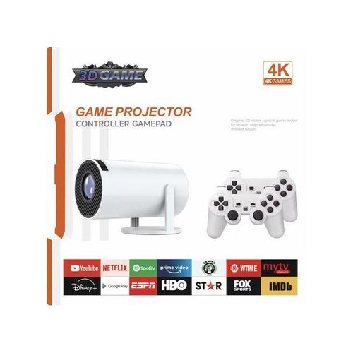 4K Game Projector - White - Includes Controller Gamepad