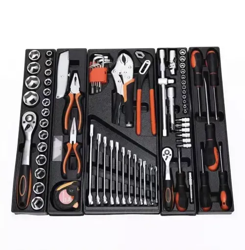 85 pieces of auto repair tool set ratchet wrench chrome vanadium steel combination disassembly suit auto repair machine repair iron box sleeve