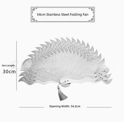New Chinese Style Kung Fu Steel Folding Fan Traditional Handheld Martial Arts Metal Fan