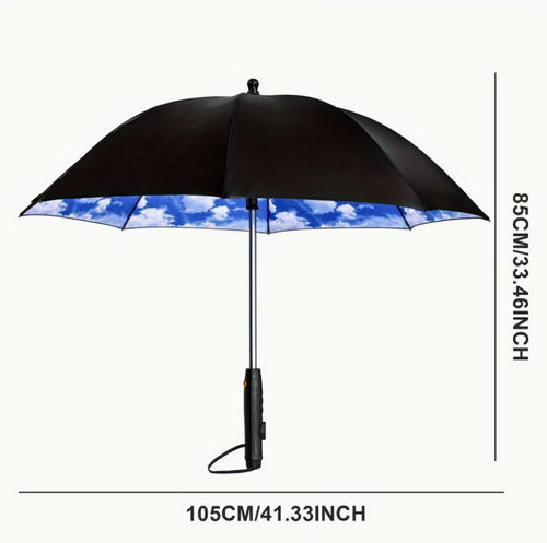 1pc Of Umbrella With Fan, Spray And UV Protection, Multifunctional Cooling Umbrella With Fan And Spray (with A Free Water Bottle)