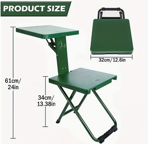 Heavy-Duty Folding Chair with Side Table