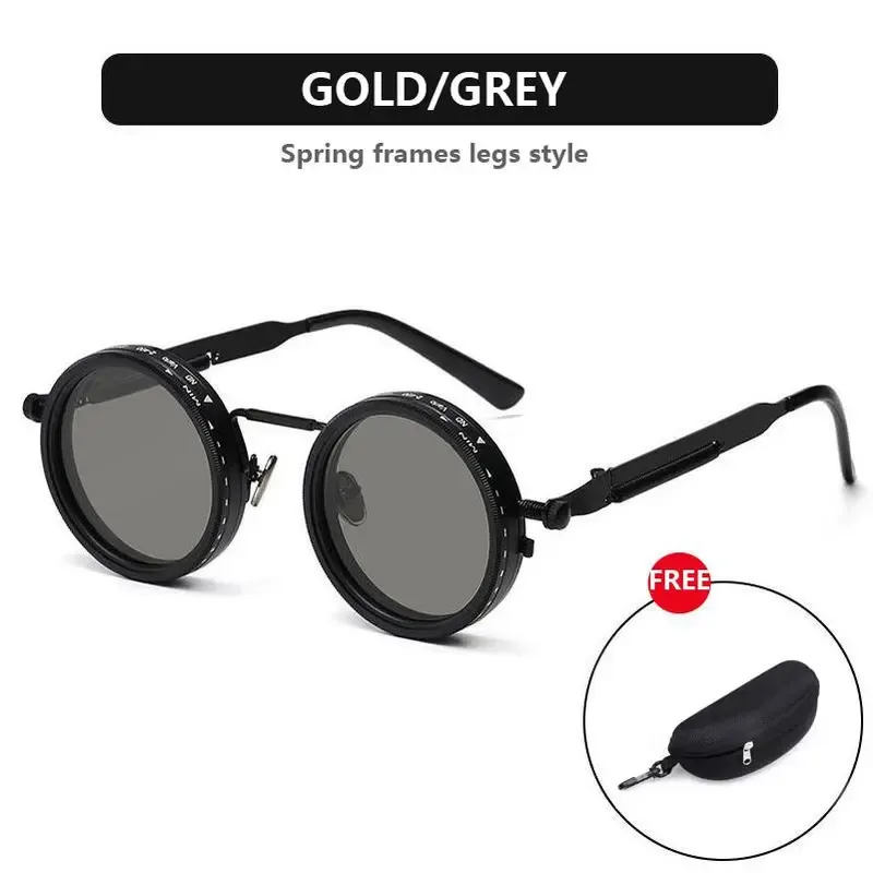 Polarized Round Sunglasses ND9 Adjustable Dimming Sun Glasses Men Women Retro Punk Men's Fishing Eyeglasses Outdoor Shades UV400
