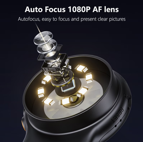 500X Magnification Portable Handheld Automatic Focus Digital Microscope, Battery And USB Dual Use, Compatible with Computer, Suitable for Maintenance Welding Scientific Research Testing, Biological Exploration, Coin Identification