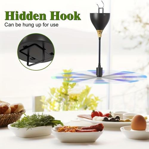 Table Fly Fans, Efficient Fly Deterrent Fan, Keeps Flies Away with Gentle Blades, USB Or Battery Operated Portable Fly Fan for Home Control, Picnic BBQ Party Portable Fly Deterrent Fans, Summer Must-Haves