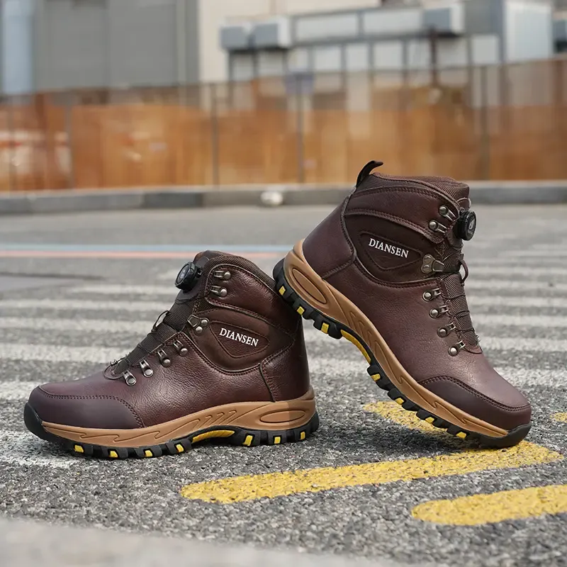 Work Boots Indestructible Safety Shoes Men Steel Toe Shoes Puncture-Proof Sneakers Non Slip Work Shoes New Fashion Rotary Buckle Protective Boots Construction Work Shoes