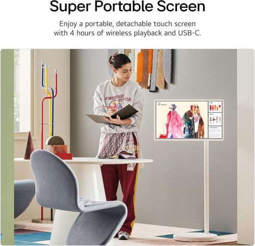 LG 27LX6TDGA 27-Inch StanbyME2 Portable Smart Screen (alpha 8 AI Processor, Touch Screen Monitor, Built-in Battery with 4 hours of playback, 60Hz)
