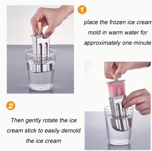 10pcs 304 Stainless Steel Popsicle Mold Set with Lids, Stainless Steel Popsicle Stick Holder Base, and Ice Cream Sticks - DIY Metal Popsicle Molds, Creative Fruit Popsicle Molds, Kitchen Tools