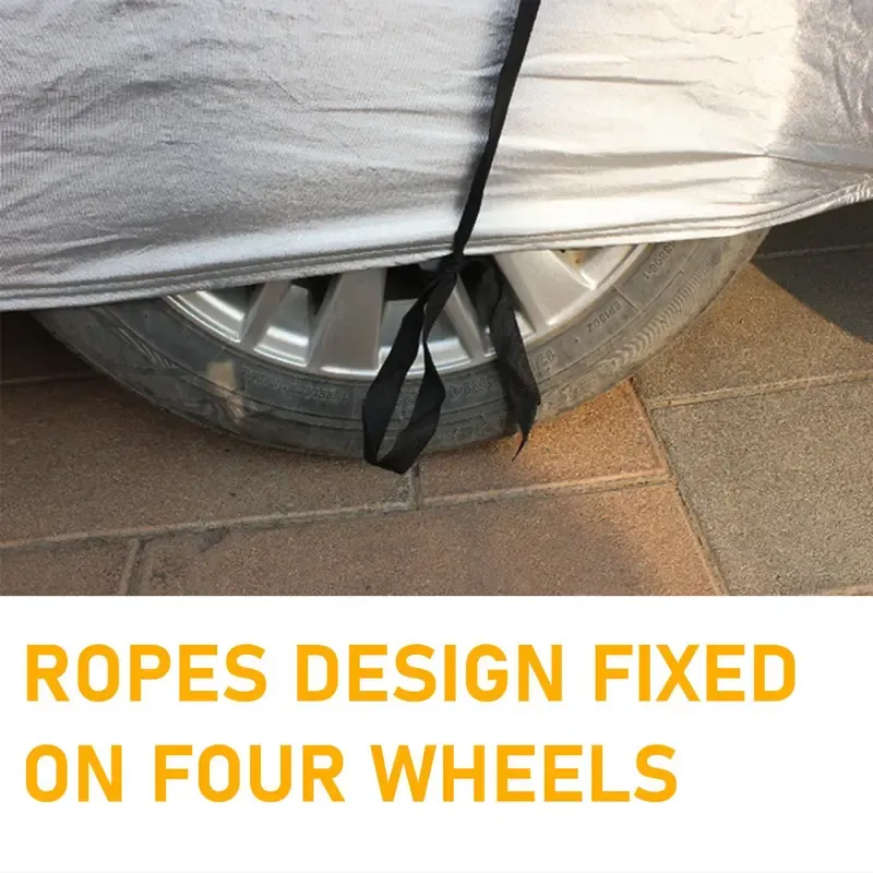 ALL-WEATHER CAR ARMOR! Waterproof 190T Polyester Cover Fits SUV,Sedan.  Sun Ice UV Defense 60s Install Silver Color Complete Protection