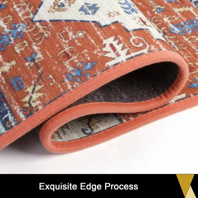 HEBE Non Slip Chenille Stair Runner for Wooden Indoor Reusable Soft Washable Rugs with Anti Slip Adhesive for Pets & Kids Stairway Grip Treads Decorative Mats 2PC