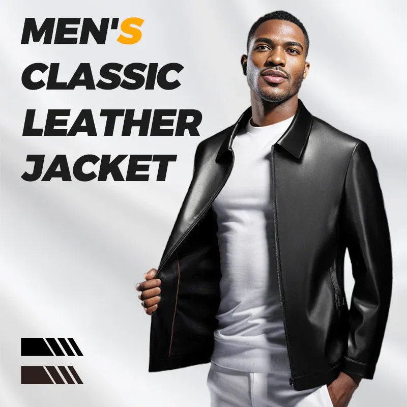 Men's Tough Style Leather Jacke
