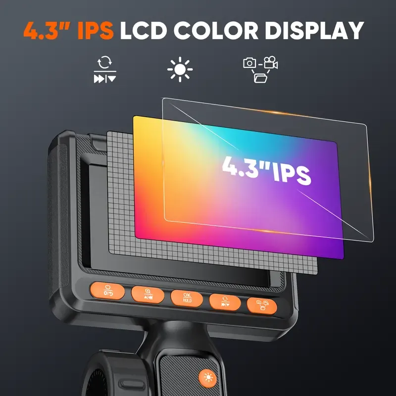 SHEKAR 0.33in  0.23in Two-Way Endoscope Camera with 32GB Card, 360° Rotatable Waterproof Borescope with Light, Articulated Snake Camera, Inspection Scope for Automotive, Mechanic, Wall, Vehicle, Drain, Home Improvement