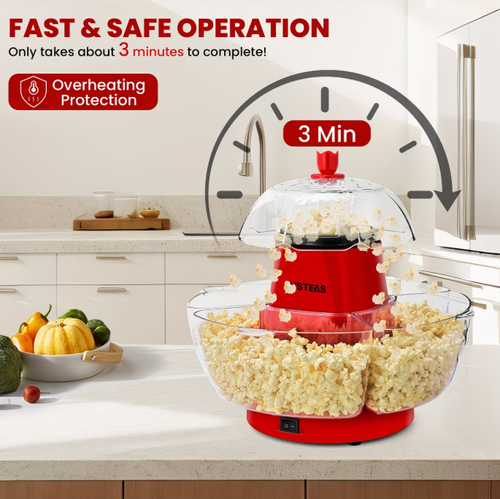 Practical Hot Air Popcorn Machine With 4 Bowls