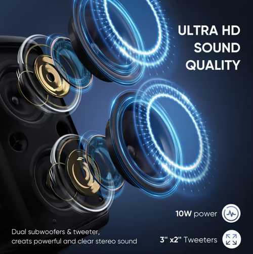 Portable Adult Speaker, PA System Karaoke Speaker with LED Lights, Supports TF Card  USB, AUX Input, TWS, Suitable for Parties