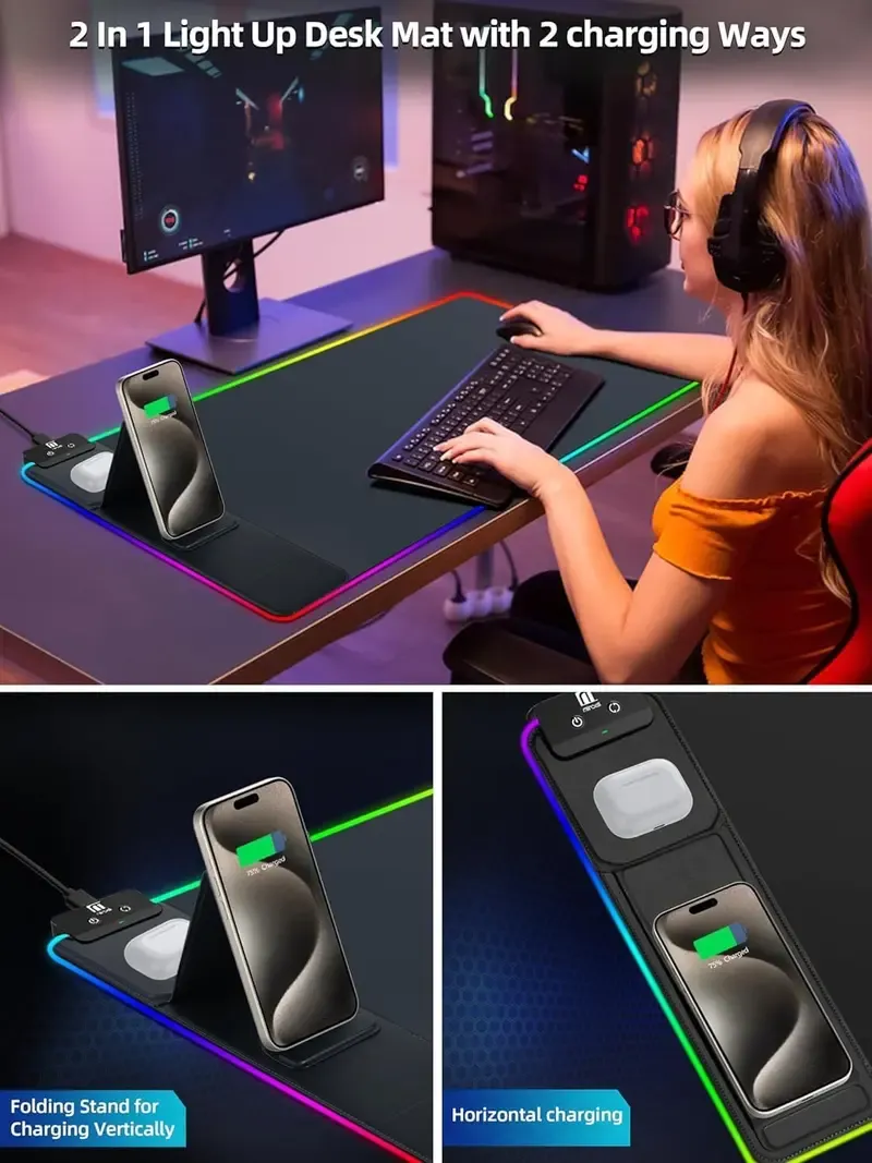 Extra-Large Magnetic Wireless Charging Gaming Mouse Pad