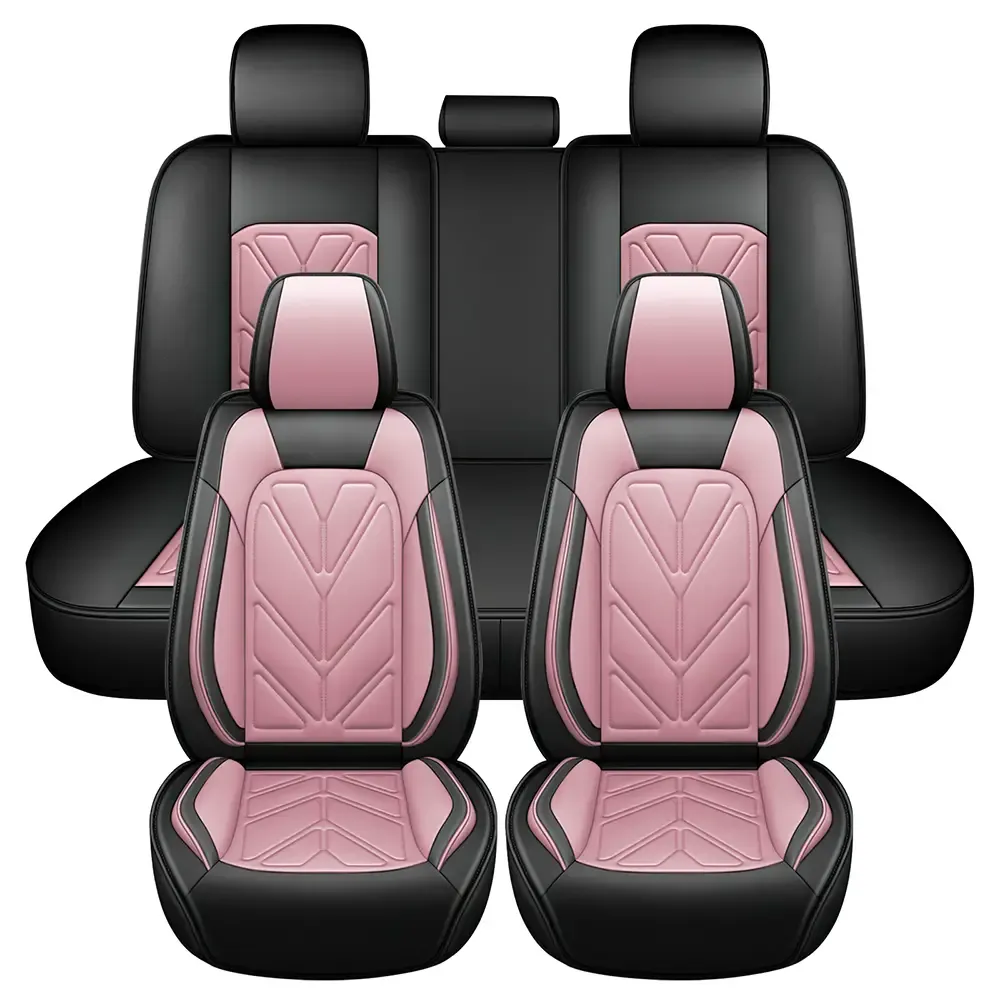 Arespark 5 Seats Car Seat Covers Full Set Waterproof Nappa Leather 40-60 Spilt Bench Cover Universal For Nissan  Honda  Civic  CRV  Hrv  Kia  Sorento  Toyota  Corolla  4Runner  Camry  Hyundai  Mazda (Full Set)