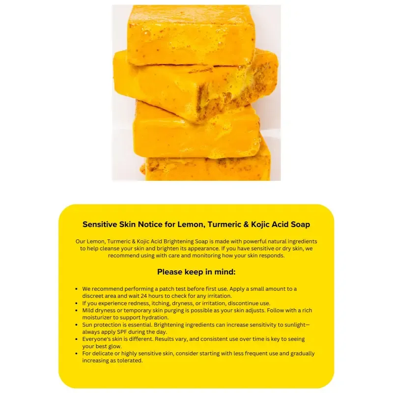 Honey Glow Lemon Turmeric & Kojic Acid Brightening Soap, Dark Spot Remover 2PC