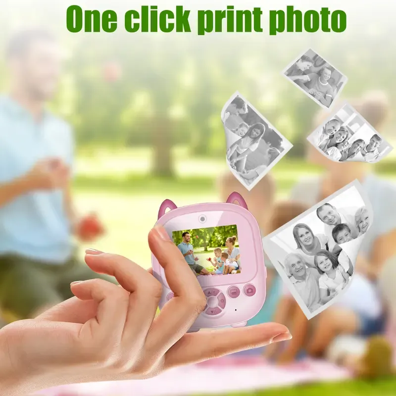 Kids Instant Print Camera for Boys & Girls, HD Lens Digital Camera, Perfect Christmas & Birthday Gift for Toddlers & Teens Ages 12+, Unisex Playtoy