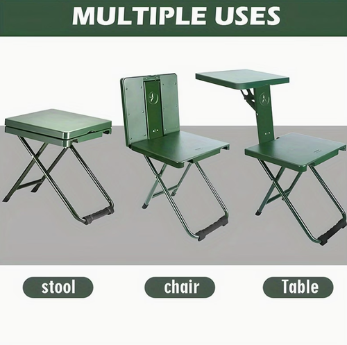Heavy-Duty Folding Chair with Side Table