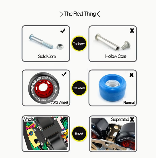 Portable Roller Road Drift Skates Plate with Cool Deck Anti-Slip Board Split Skateboard with PU Wheels High-end Bearings