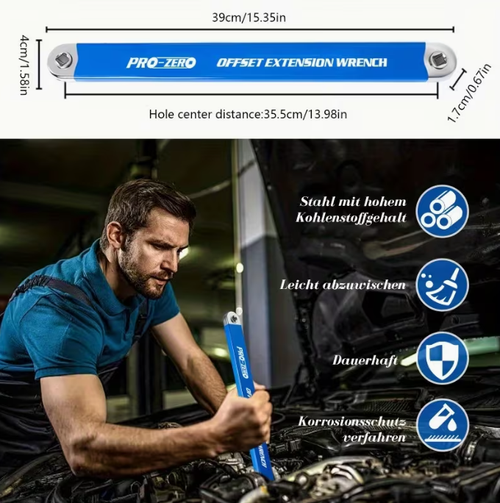 Extendable, Adjustable, Dual-Head, Two-Way, Labor-Saving Ratchet Chain Wrench