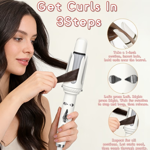 5in 1 Hair Curling Iron Set with 5 Interchangeable Heads, Crimped Waves, Hair Straightening Brush, Root Volumizing Crimper, 25mm & 32mm Curling Wand, Multi-Styler Hair Tool