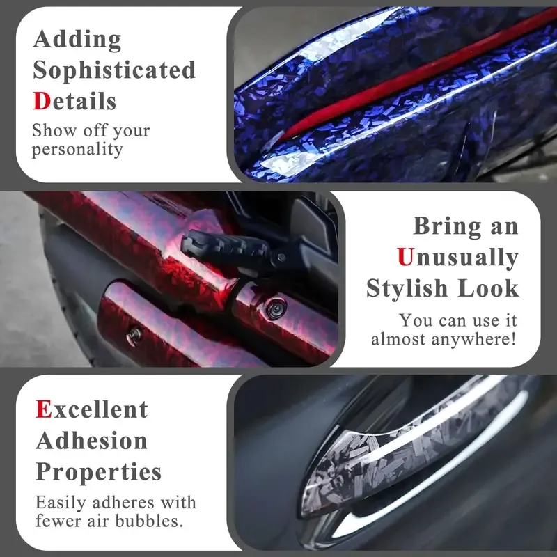 11.8in x118in Gloss Forged Carbon Fiber Car Wrap Vinyl Bubble Free Air Release Adhesive Car Wrap Film Roll DIY Decals ( 0.98 FT x 9.8 FT)