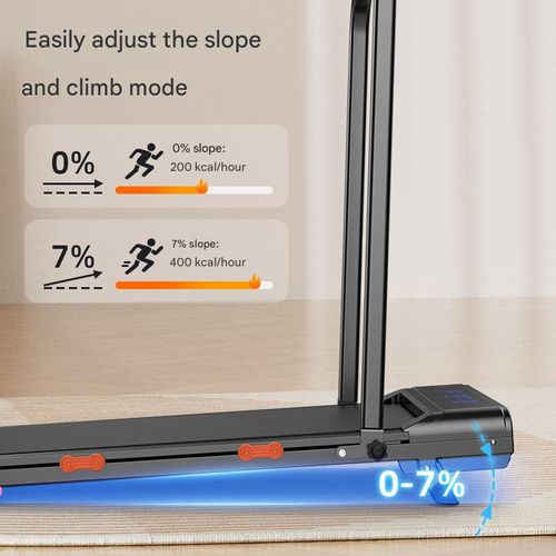 Yagud Walking Pad with Wheels,Remote Control, LED Display, Portable Under Desk Treadmill for Small Spaces, Home Office Exercise Equipment Fitness Workout Calories