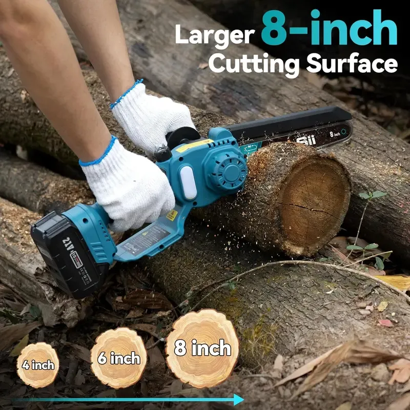 2 in 1 Cordless 8 inch Pole Saw, SeeSii Power Electric Polesaw for Tree Trimming with 2X4.0Ah batteries, Chain Saw with Extension Pole, Limb Branch Cutter Pruner P8 Ace CS300Pro-APS61 CH800B