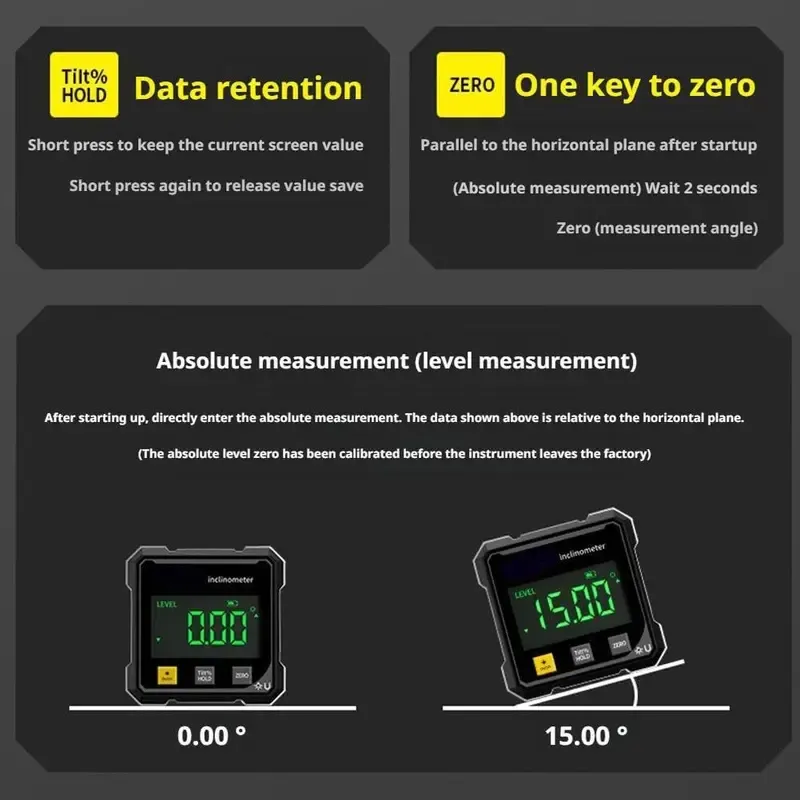 Magnetic Digital Angle Finder with Electronic Laser, Rechargeable Angle Meter 4-side Strong Magnetic Level Box with LCD Backlight Protractor Inclinometer for Woodworking, Construction and Machinery Brand: Agiufgs