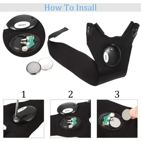 Led flashlight gloves gifts for men (hand gloves light  1 pair)