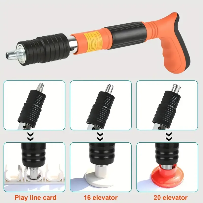 Manual Mini Steel Nail Gun 5 Gears Power Adjustable Wall Nail Guns for Ceiling,Manual Steel Nails Gun Tool, Concrete Nail Gun,Mini Portable Nail Shooting Machine with 200 Nails (Nail Gun Set)