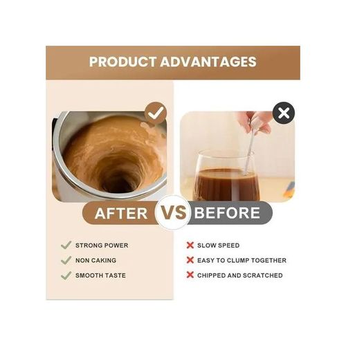 Smart Self-Stirring Mug - Rechargeable Coffee Mixer with Digital Display - White