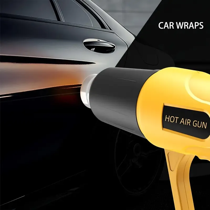 Hot Air Gun 1800W Fast Heating Suitable for Vinyl Wrap, Crafts, Shrink Tubing, Paint, Epoxy Resin, Overload Protection Hot Air Gun Set Nozzle