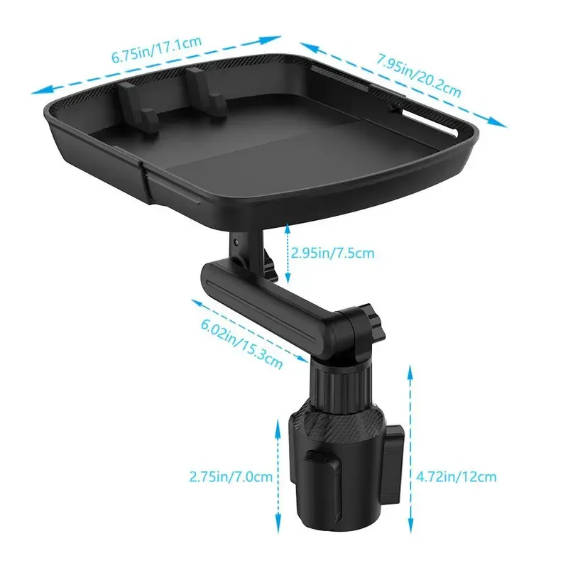 360° Rotatable Car Holder, Car Cup Holder, Multifunctional Car Cup Holder, Small Table Stand for Beverage and Food, Vehicle, Automotive