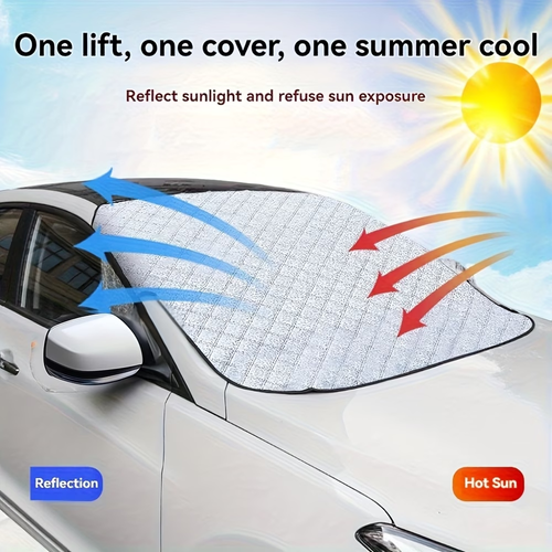 All-Season Car Sunshade, Sedan SUV Windshield Special Thickened Sunshade Snow Cover Reinforced Double-Thread Stitching Wear-Resistant Anti-Tear Sun Protection Cooling Frost Snow Car Cover