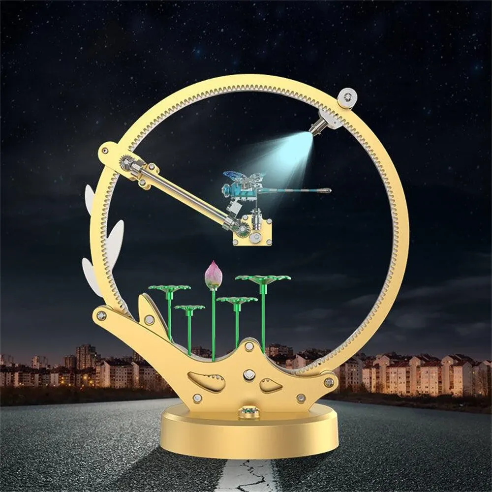TECHING Flying Dragonfly Sculpture 3D Metal Model DIY Assembly Kit Excellent STEAM Educational Science Discovery Toys Kids Children Gift - Gold