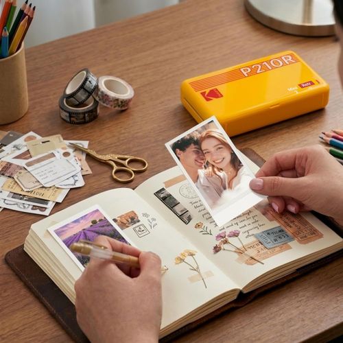 KODAK Mini 2 Retro 4PASS Portable Photo Printer 3-inch + 8 Sheets, Black Premium Quality- White