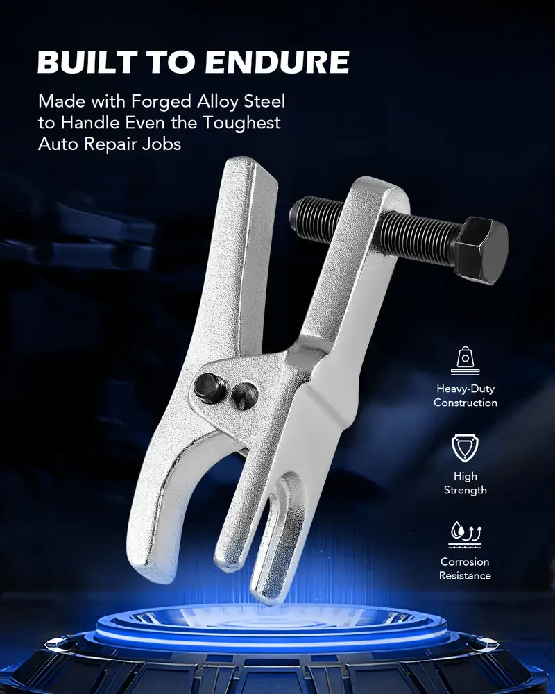 OMT 5-in-1 Heavy Duty Ball Joint Separator, Pitman Arm Puller, Tie Rod End Tool Set, Splitter Removal Kit Red Blue Red Black, Mutifunction Tool Accessories Set for Front End Service, Gift for men, Home car repair, Automotive Maintance Tool Box