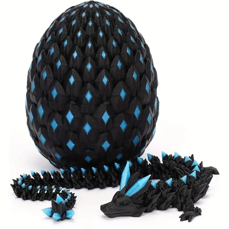 1set 3D Printed Dragon with Eggs Mystery Dragon Egg Glow in The Dark 3D Print Dinosaur Eggs Dinosaur Design for Home Decor Funny Gift Staute