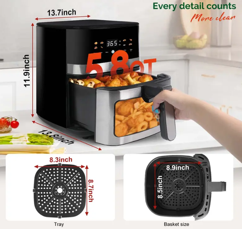 Large-Capacity Air Fryer with Viewing Window