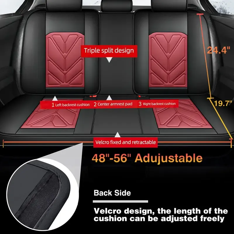 Arespark 5 Seats Car Seat Covers Full Set Waterproof Nappa Leather 40-60 Spilt Bench Cover Universal For Nissan  Honda  Civic  CRV  Hrv  Kia  Sorento  Toyota  Corolla  4Runner  Camry  Hyundai  Mazda (Full Set)