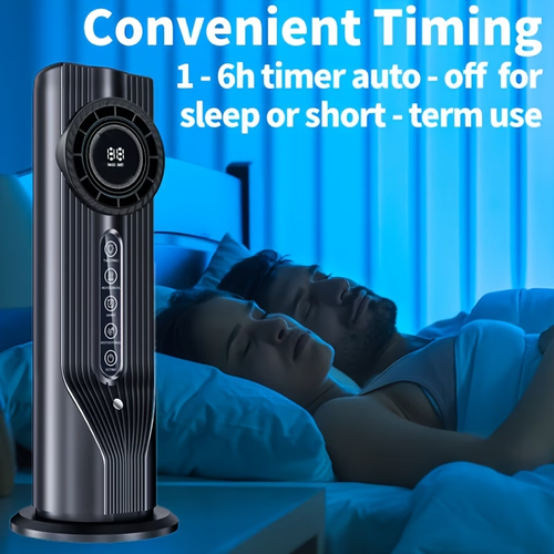 Experience Quick Cooling in Three Seconds! This 6-Speed USB Portable Air Conditioner And Humidifier Fan Operates Quietly And Efficiently, Featuring a Timer That Lasts for Six Hours, Making It Ideal for Home, Office