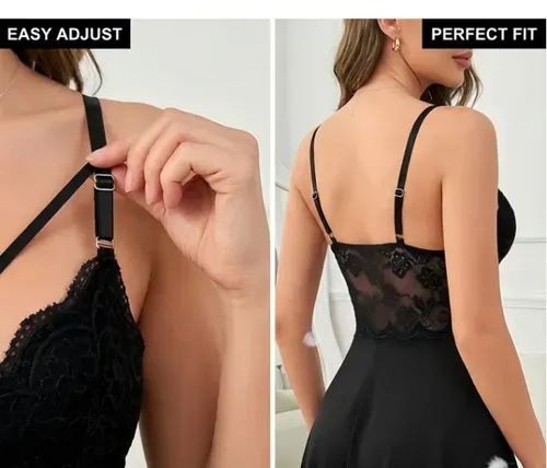 Women's Sexy Cami Nightdress with Strappy Detail