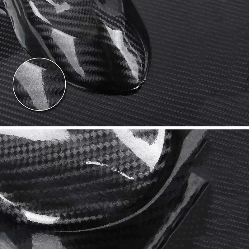 Black 6D Carbon Fiber Vinyl Wrap Roll 1.6ft x 16.4ft, 8yr Glossy Car Wrap Film Featuring Bubble Free Air Release Technology, Car Moto DIY Interior Exterior