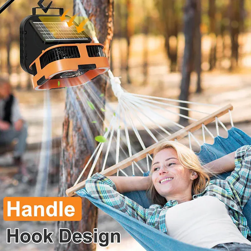 3  in 1 Solar Camping Fan