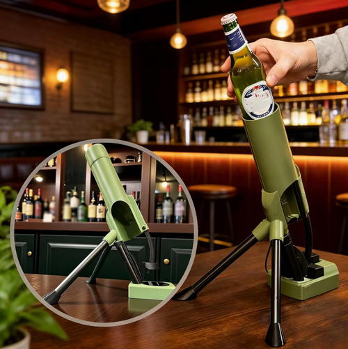 New Mortar Bottle Opener, Beer Opener, One Shot Bottle Cap Opening, Bar Party Interactive Essential, Creative Shooting Style Gift (Height: 9.25 Inches, Diameter: 2.44 Inches Suitable for Beer)