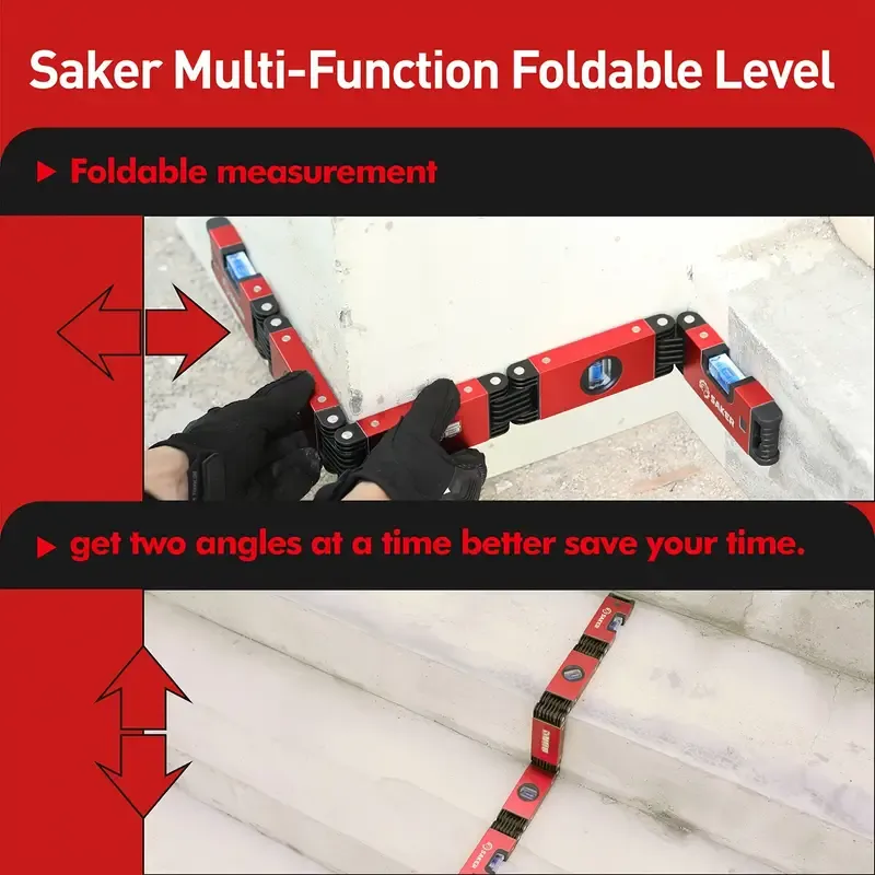 Multi-function Foldable Level, 28-Inch Multi-Angle Measurement Woodworking Tools, Precise Leveling In Any Position, Save Your Precious Time, Perfect Gifts For Birthday Christmas & Valentine'S Day