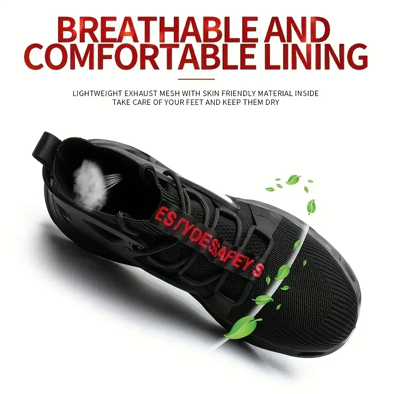 Comfortable and smash-proof men's high-top work shoes